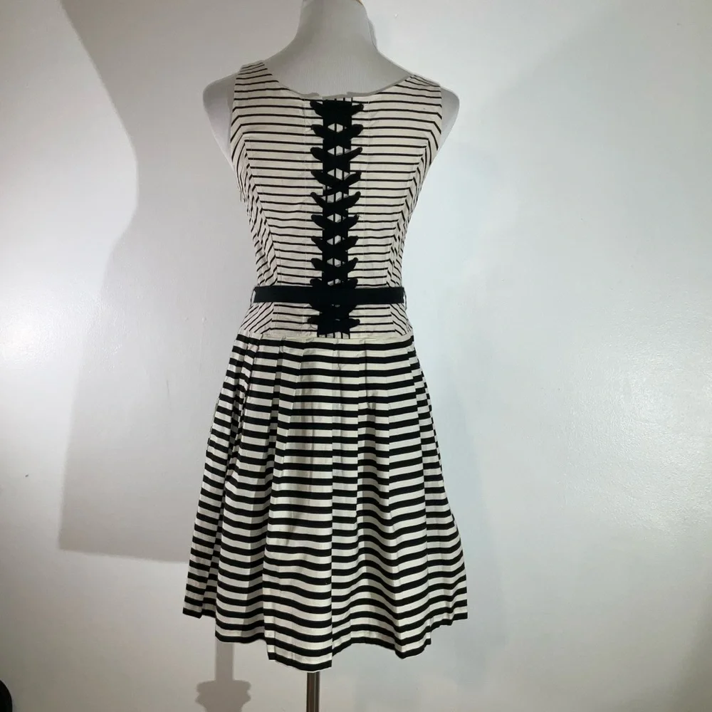 Corey Lynn Carter by Anthropologie Black and White Fit and Flare Midi Dress - Picture 3 of 13